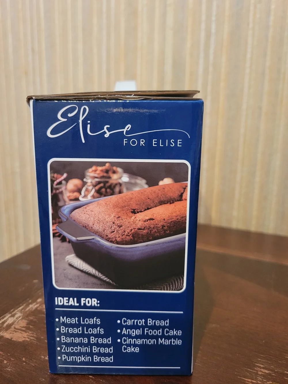 Elise Blue Stoneware Loaf Dish - Elegant Baking Casserole NWT